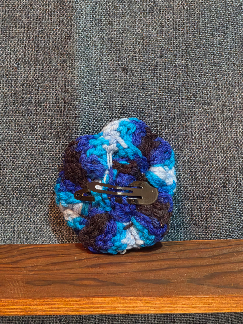 Handmade Crochet Flower Barrette Yarn Hair Clip Boho