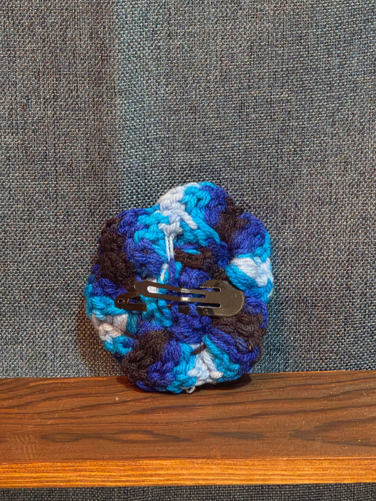 Handmade Crochet Flower Barrette Yarn Hair Clip Boho