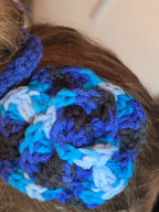 Handmade Crochet Flower Barrette Yarn Hair Clip Boho