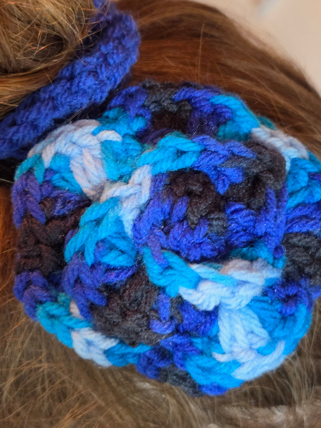 Handmade Crochet Flower Barrette Yarn Hair Clip Boho