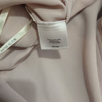 Anne Klein Blouse L Pink Tie Neck V-Neck Long Sleeve Career Top