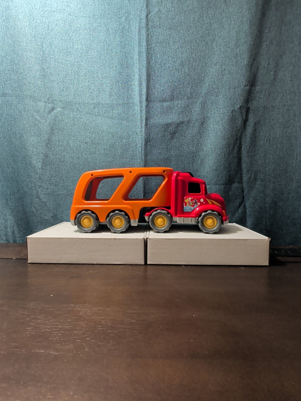 Big Toddler Semi Truck Car Hauler Toy Vehicle Lights & Sounds Transport Trailer