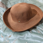 Scala Wide Brim Floppy Sun Hat Brown Acrylic Woven Packable Travel Retro