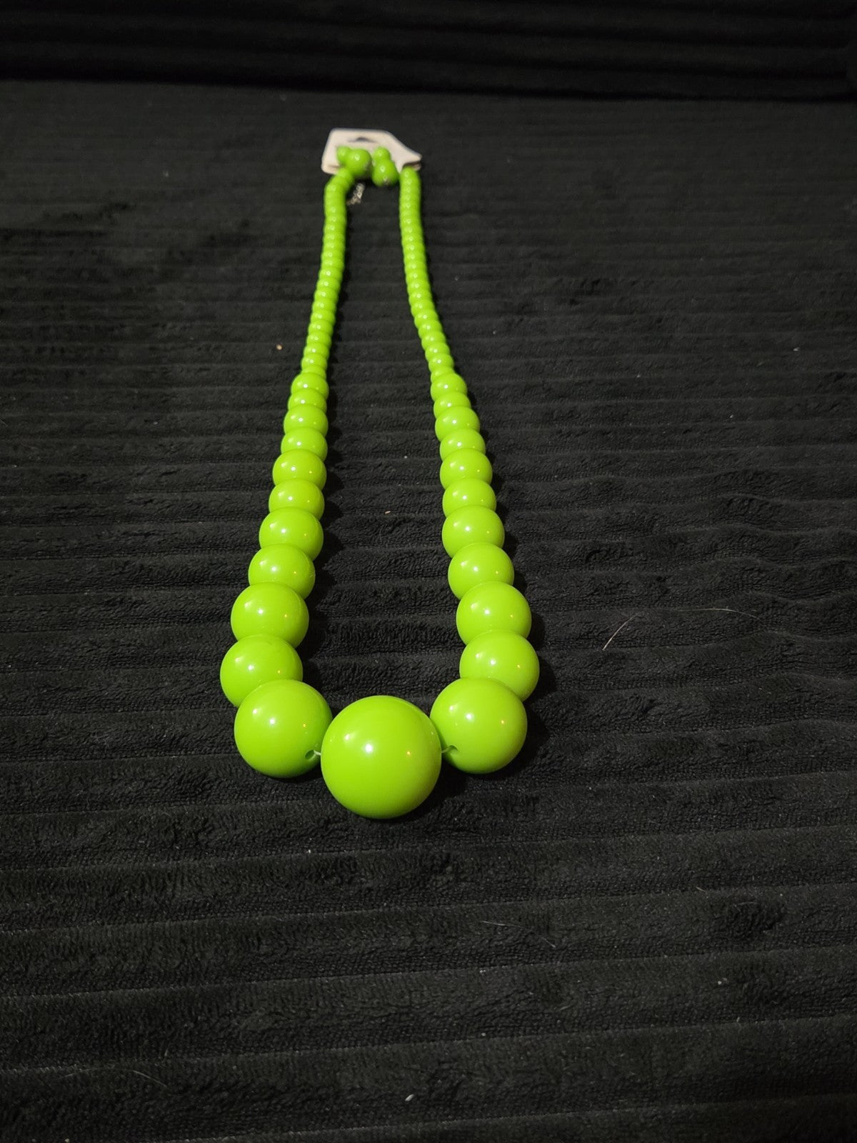 Chunky Bubblegum Bead Necklace Earring Set Green Retro New On Card