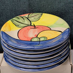 Bella Ceramica ALFRESCO FRUIT Dinner Plates | 10.75" Hand Painted | Set of 7