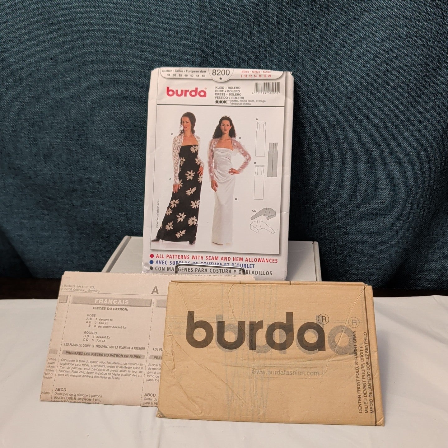 BURDA 8200 Misses Strapless Evening Gown Pattern | Wedding Dress Sz 8-20 UNCUT