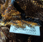 Laurena by LJL Metallic Lace Scarf Wrap Henna Rust Ruffled Boho NWT 63x23