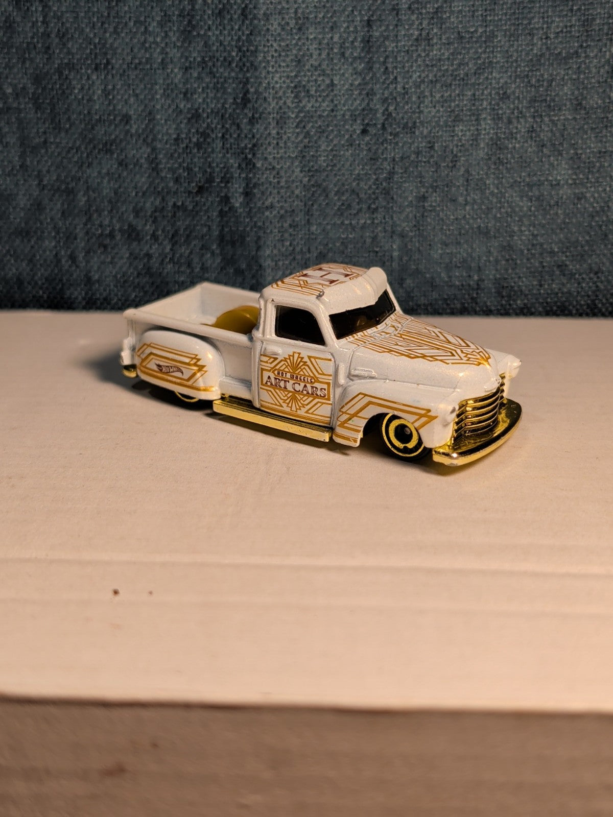 Hot Wheels La Troca | 2021 HW Art Cars White & Gold Lowrider Truck | Loose