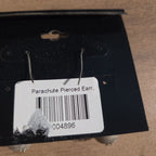 Traci Lynn Parachute Drop Earrings Silver Tone Brushed Dangle