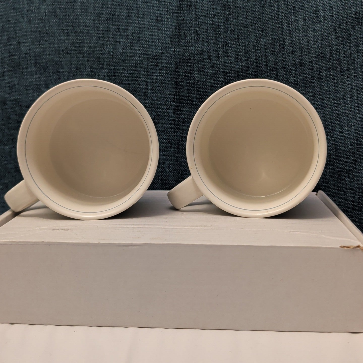 Set of 2 Mikasa Intaglio GARDEN HARVEST Cups | CAC29 8oz Flat Mugs | Vintage 90s