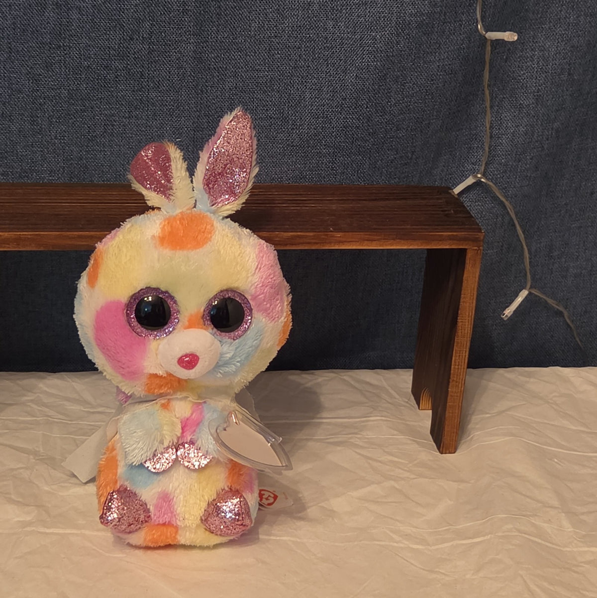 Ty Beanie Boos Bloomy Pastel Bunny Plush 6" Glitter Eyes Easter Bunny