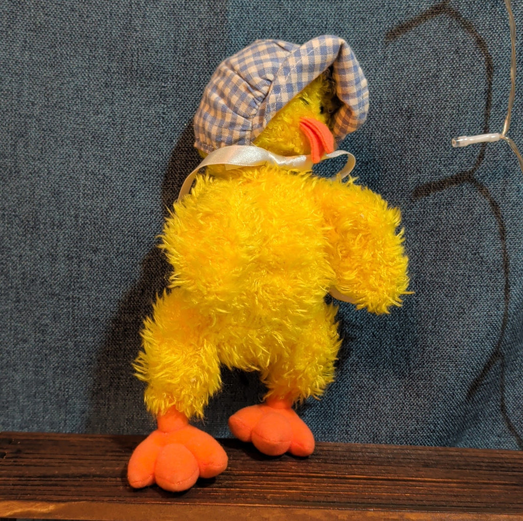 Ty Bonnie Yellow Baby Chick Plush Gingham Bonnet 1993 Vintage