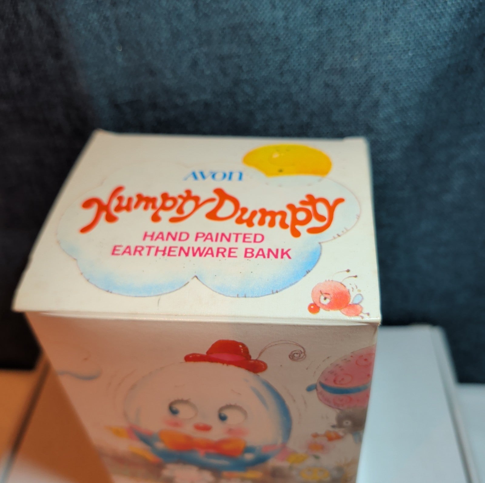 Vintage Avon Humpty Dumpty Ceramic Coin Bank 1982 Hand Painted Novelty Boxed