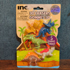 Inc 3D Dinosaur Erasers Set 5-Pack Latex-Free Kids