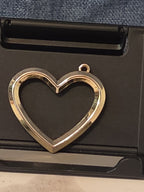 Open Heart Pendant Charm Silver Tone Vintage Y2K Vibe