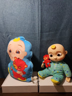 CoComelon Toy Lot Musical Bedtime JJ Doll Plush Pillow 4 Mini Vehicles Jazwares