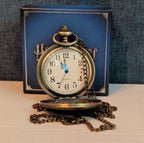 Harry Potter Hogwarts Crest Pocket Watch Brass Tone Steampunk Retro NIB