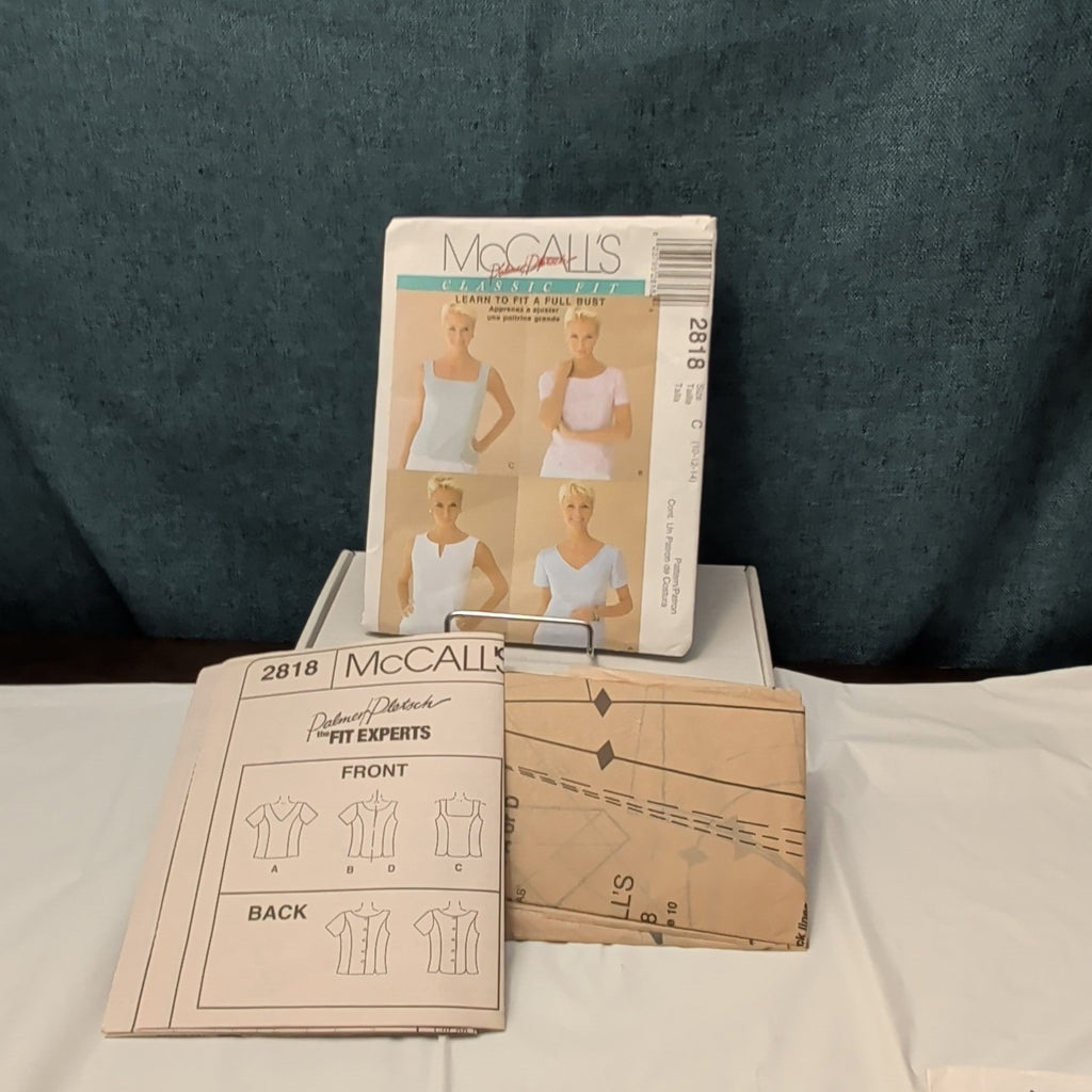 McCall’s 2818 Sewing Pattern Misses Tops Learn To Fit A Full Bust Sz 10-14 Uncut