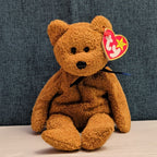 Ty Beanie Baby Fuzz Bear 1999 Retired MWMT P.E. Pellets Holographic Tag Vintage