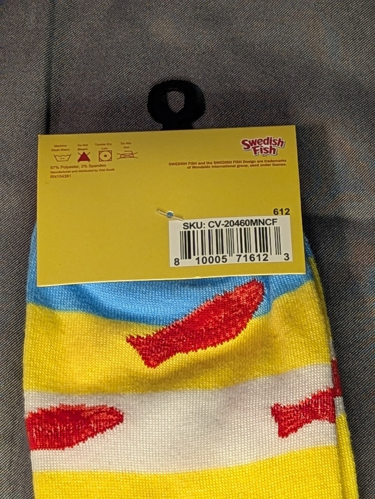 Odd Sox Swedish Fish Socks Crew Novelty Candy Licensed