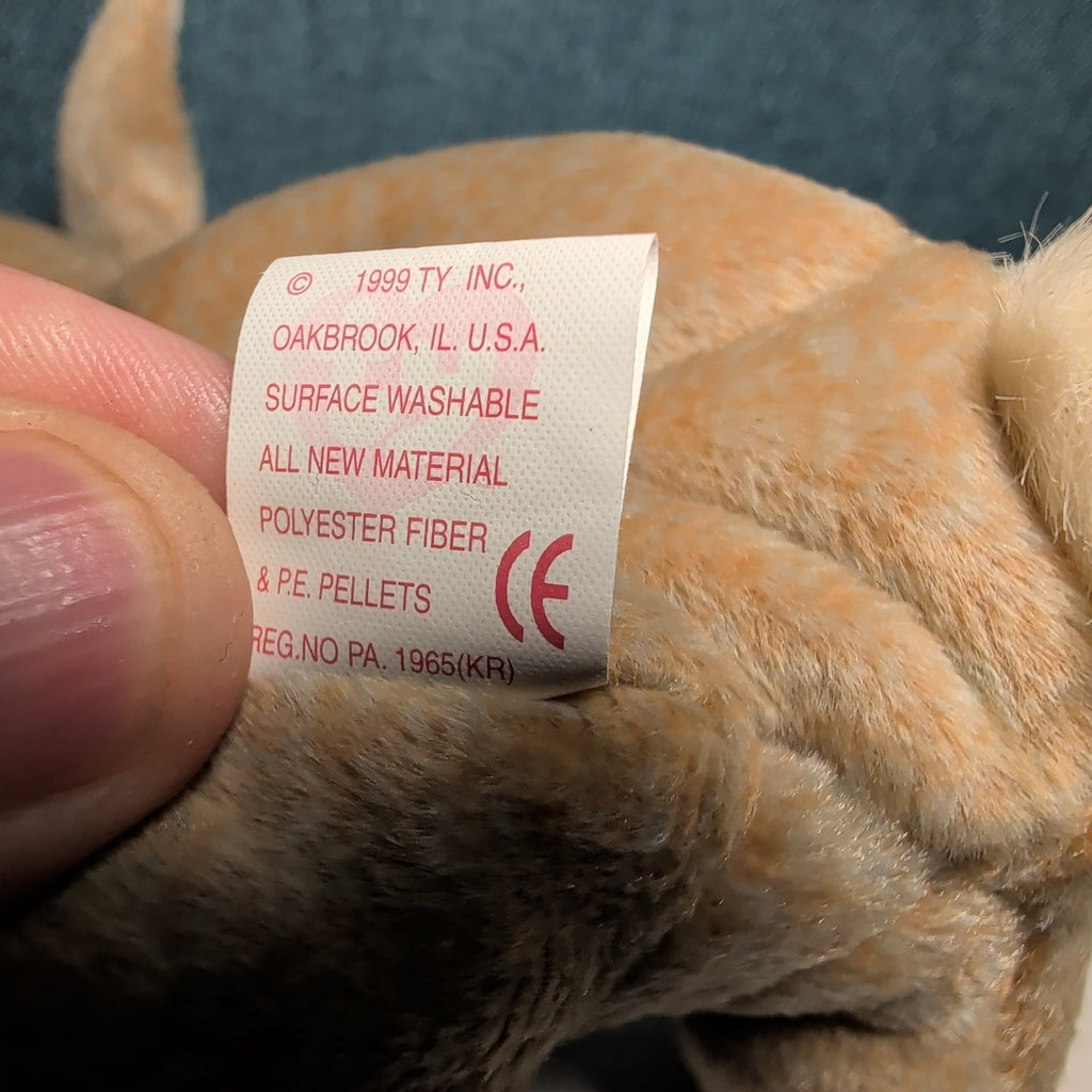 Ty Beanie Baby Nibbly 1998 Retired Speckled Bunny with Tag Protector Vintage