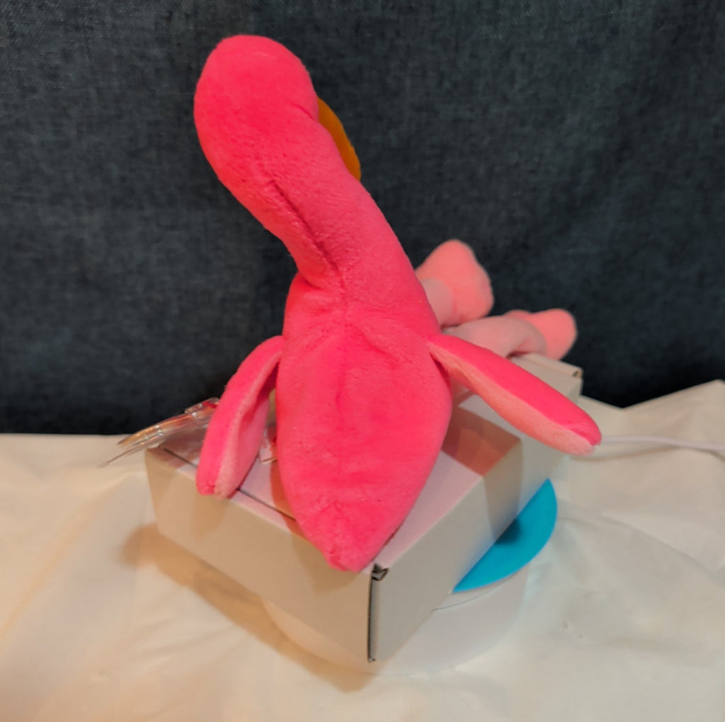 TY Beanie Baby - PINKY the Pink Flamingo (10 inch) - MWMTs Stuffed Animal Toy