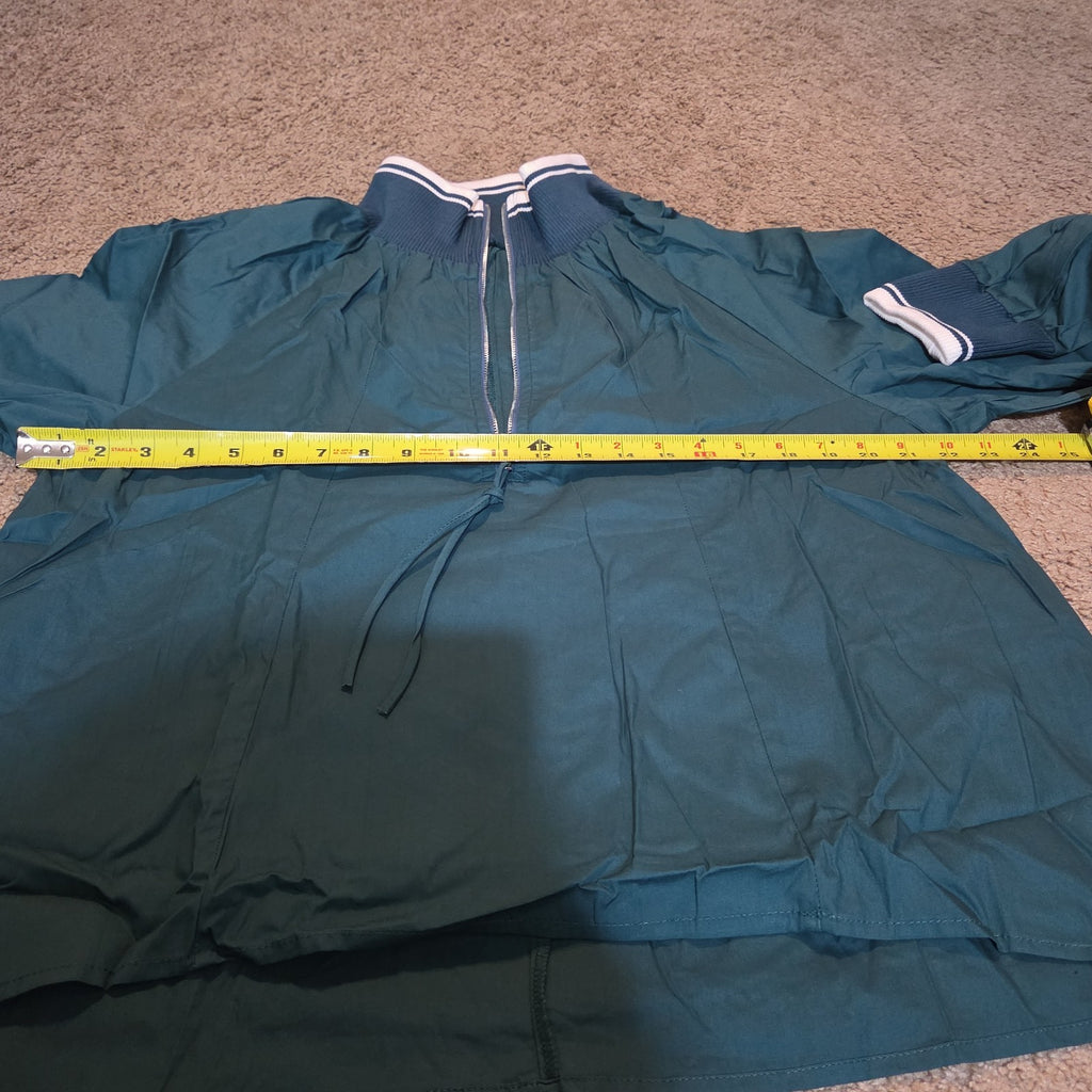 1/4 Zip Pullover Green Jacket Retro Slouchy Size S Casual Windbreaker