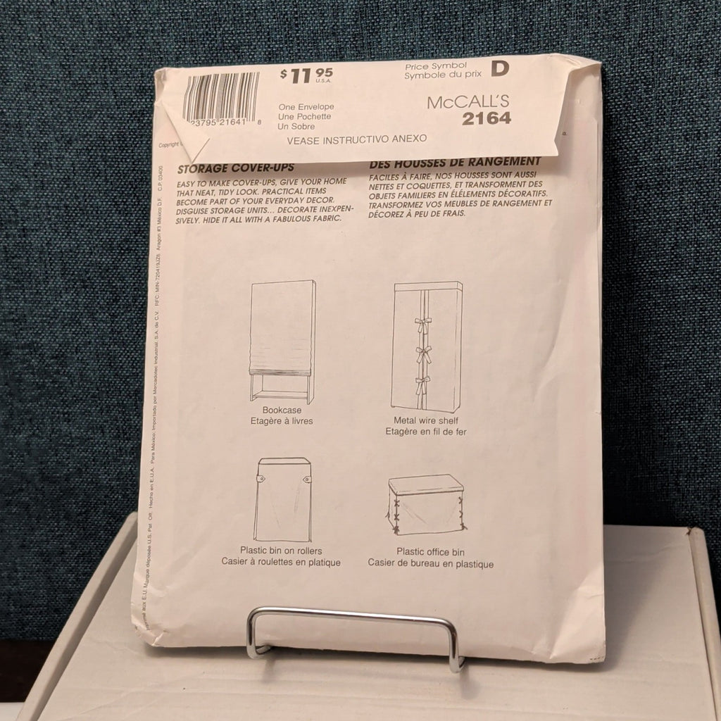 McCall’s 2164 Pattern STORAGE COVER-UPS | Bookcase Shelf Crate UNCUT Donna Babyl