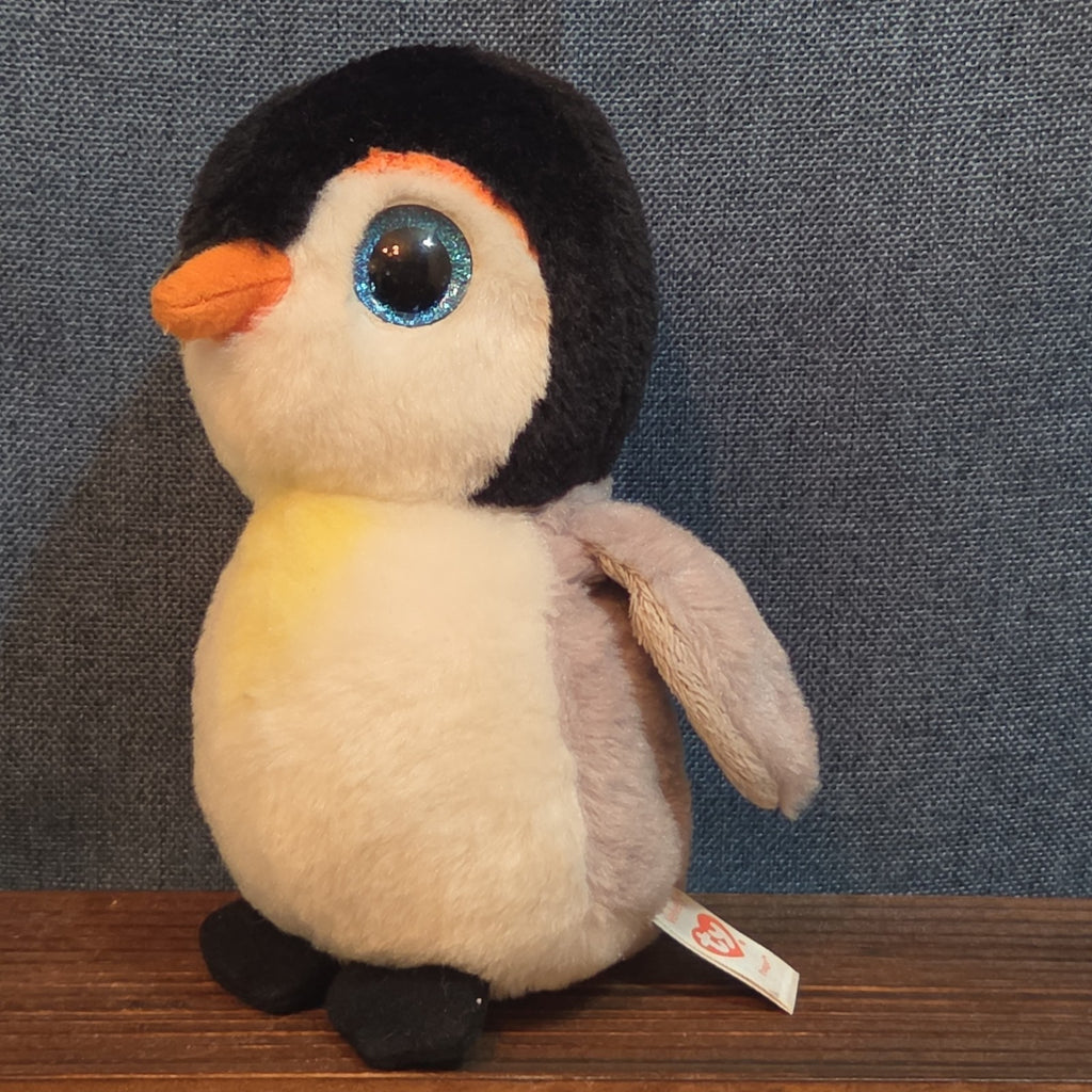 Ty Pongo Penguin Plush Beanie 6" Big Blue Eyes Y2K
