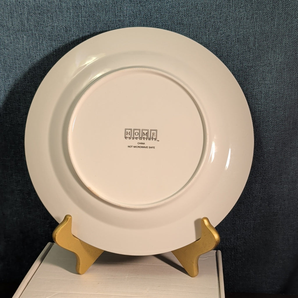 Home Essentials China Dinner Plate White with Gold Rim Individual Replacement