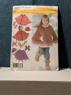 Simplicity 4812 Child's Poncho Hat Mittens Pattern Sz 3-8 | UNCUT |Cozy Fleece