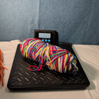 Assorted Yarn Set 9oz Mixed Rainbow Retro Stripe Orange Pink Purple 3 Skeins