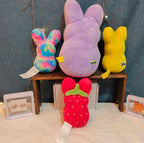 Peeps Bunny Plush Lot 4 Strawberry Tie-Dye Purple Yellow 2014