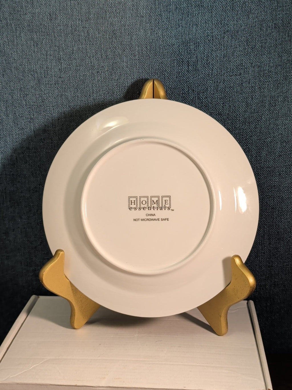 Home Essentials China Salad Plate White with Gold Rim Elegant Replacement