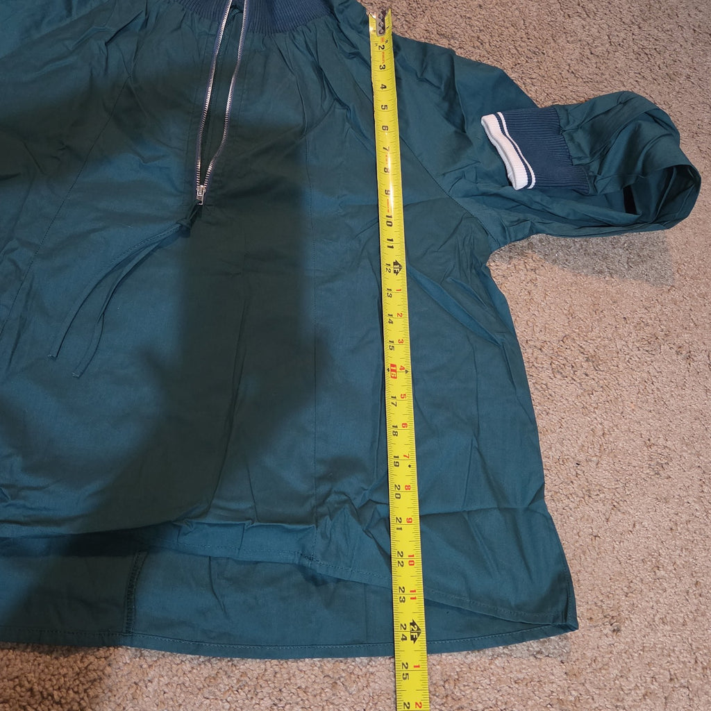 1/4 Zip Pullover Green Jacket Retro Slouchy Size S Casual Windbreaker