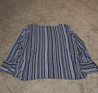 Counterparts Striped Blouse Women XL Black White Long Sleeve Top