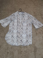 Apt 9 Snakeskin Kimono Cardigan Animal Print Top L/XL Gently Worn RN 73277