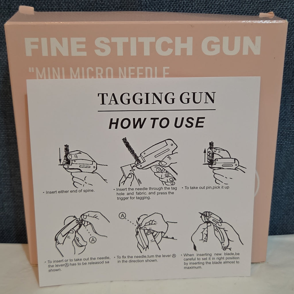 Fine Stitch Tagging Gun Micro Needle Fastener Clothing Tool Blue New OB