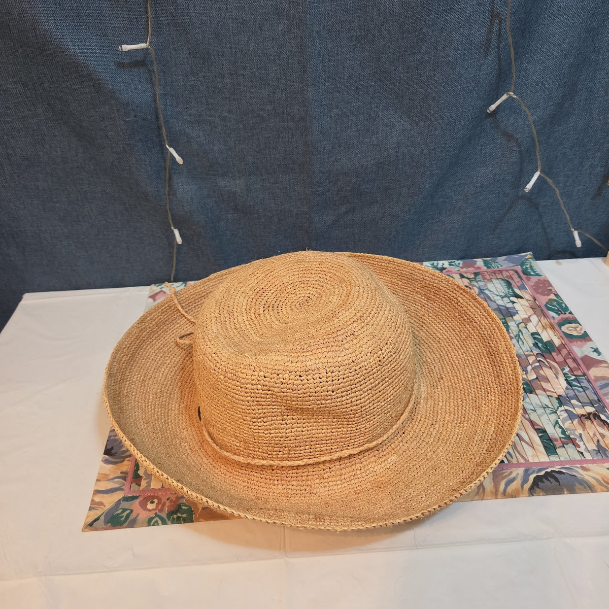 Scala 100% Raffia Wide Brim Sun Hat Natural Straw Summer Beach