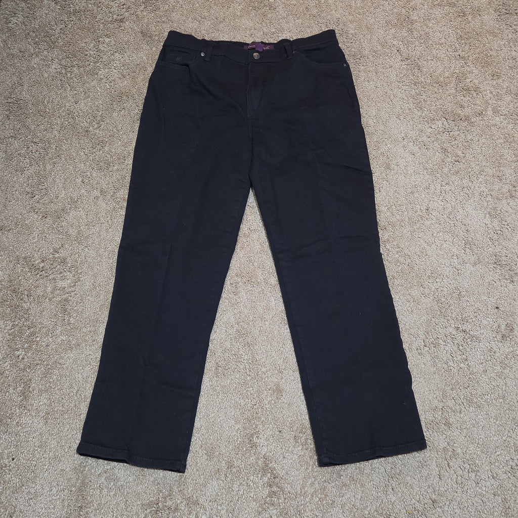 Gloria Vanderbilt Amanda Black Jeans Stretch 14P Short Women Classic