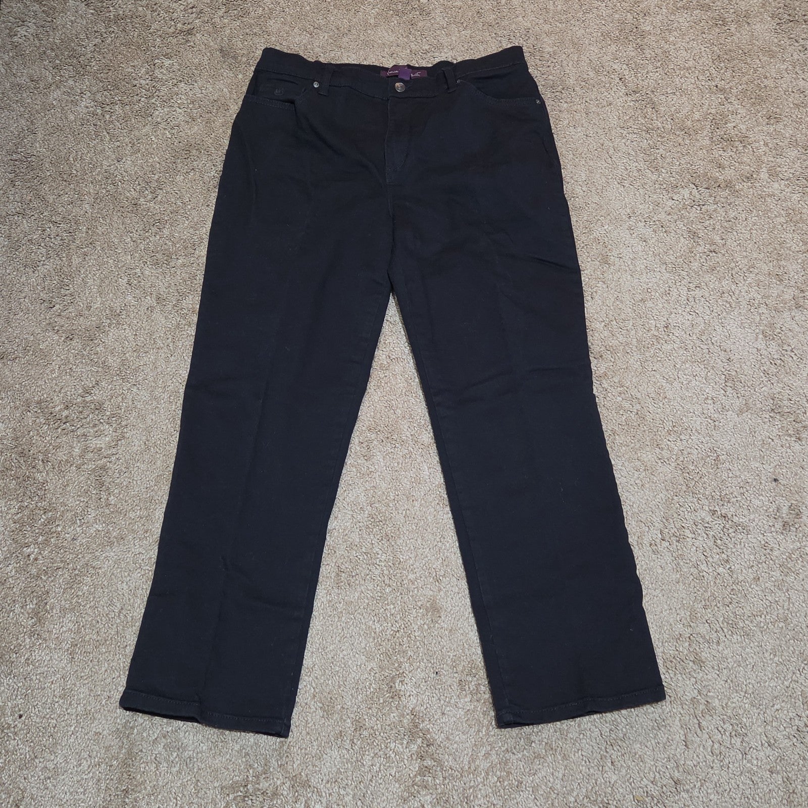 Gloria Vanderbilt Amanda Black Jeans Stretch 14P Short Women Classic