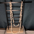 Hawaiian Woven Shell Lei Long Necklace Boho Beach