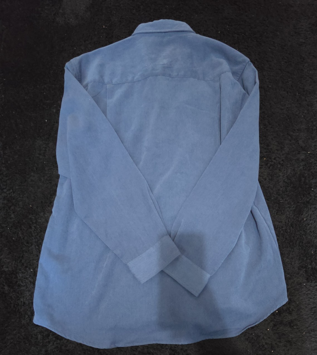 George Sueded Shirt Mens M Blue Long Sleeve Button Up NWT