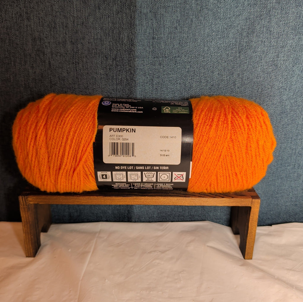 Red Heart Super Saver Pumpkin Orange Acrylic Yarn Cozy Fall NWT E300