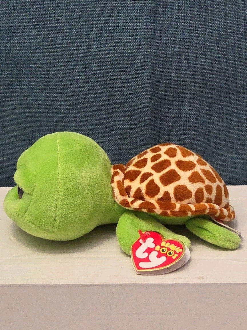 Ty Beanie Boos Zippy Green Turtle 6" Stuffed Animal Toy Gold Glitter Eyes MWMT