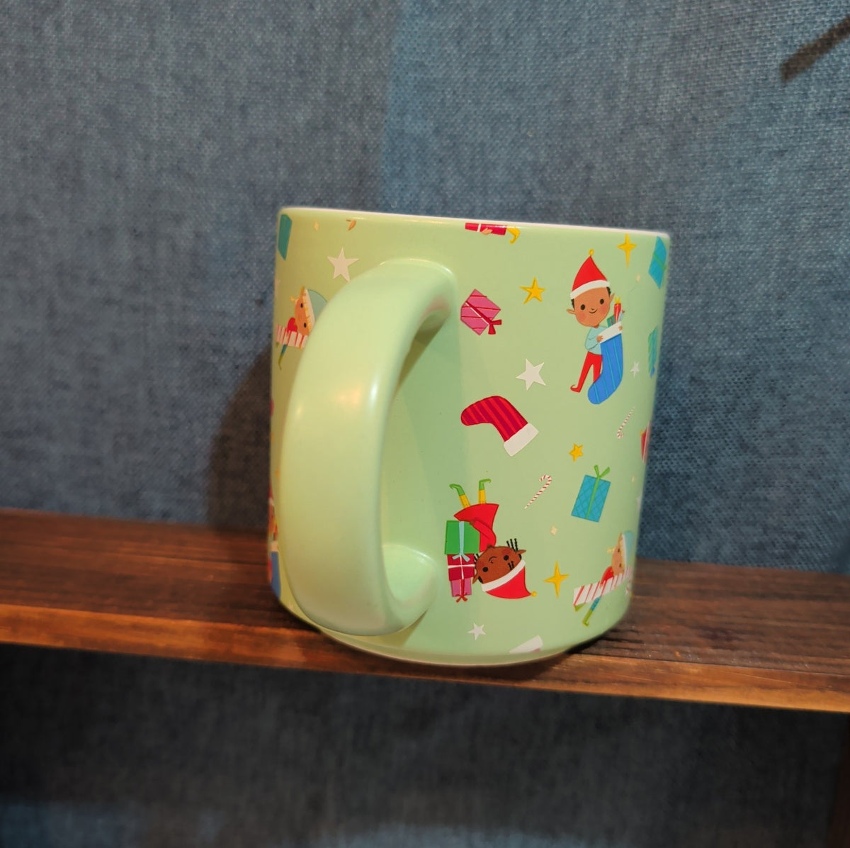 Target Wondershop 18 oz Ebony Glenn Christmas Elf ELVES Stoneware Coffee Mug