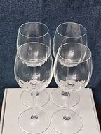 Set of 4 Clear Glass Stemmed Wine Glasses Balloon Bowl All-Purpose Stemware