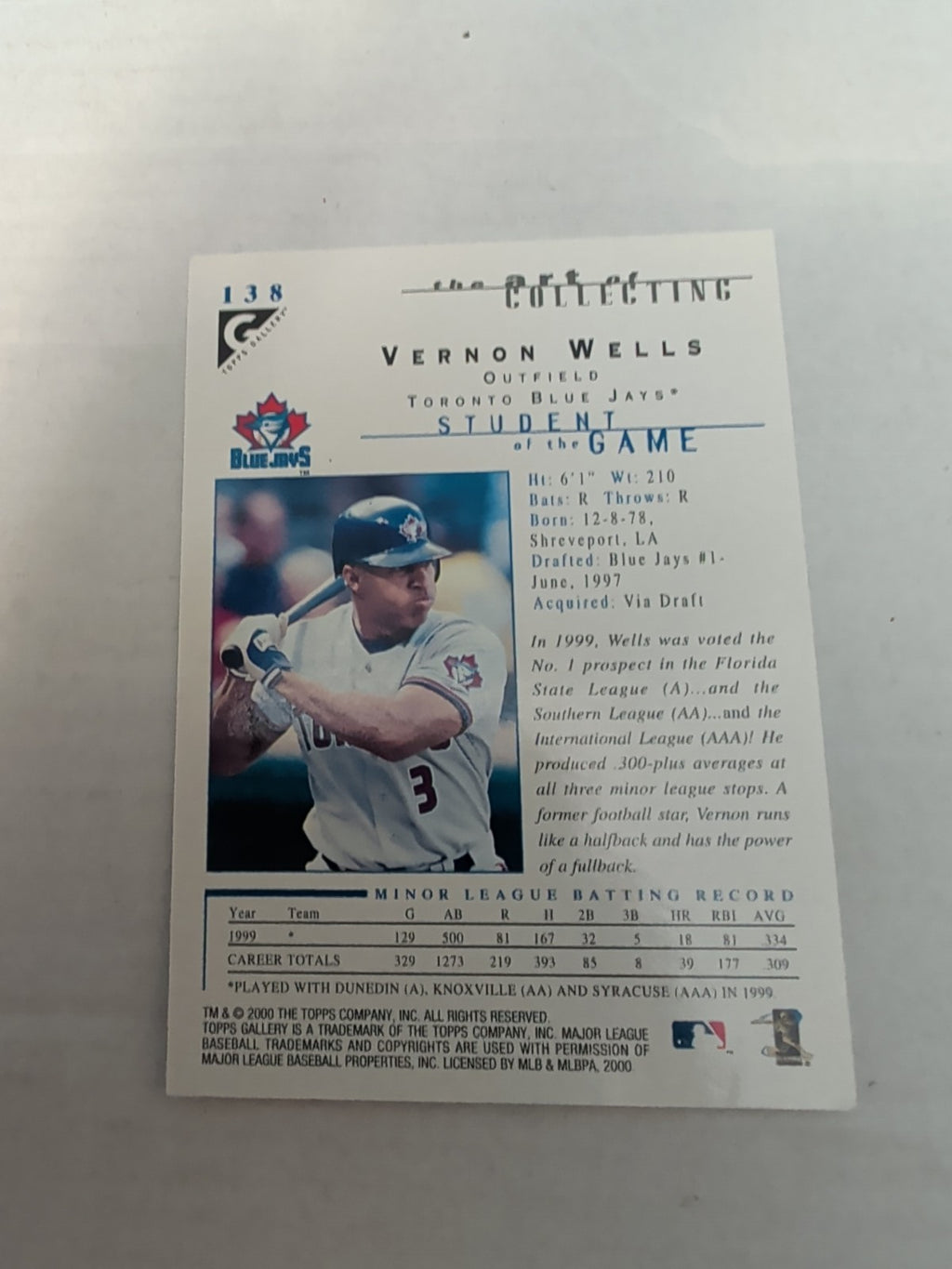 2000 Topps Gallery - Students of the Game Vernon Wells #138