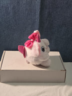ZURU Rainbocorn Puppycorn Penny the Pug 5" Plush White Pink Bow Glitter Horn