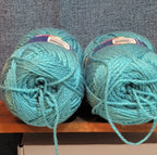 Herrschners Afghan Yarn 2 Ply Teal Acrylic 2 Skein Lot 0036